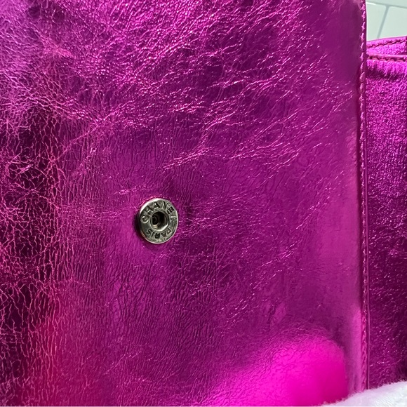 Pink Chanel Metallic Foil Leather Bow Compact Wallet - Picture 5 of 9